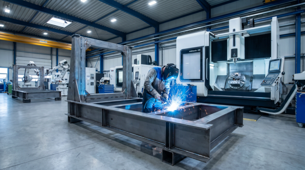 Heavy-duty custom machine fabrication and structural welding for modern factory scaling.